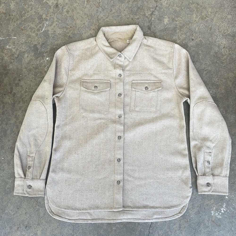 bridge and burn harlow cream herringbone shirt - nwt